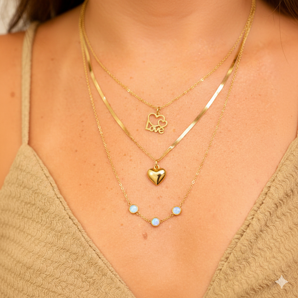 Double-Heart Charm - Interlocking Hearts Necklace | Peace & Petals