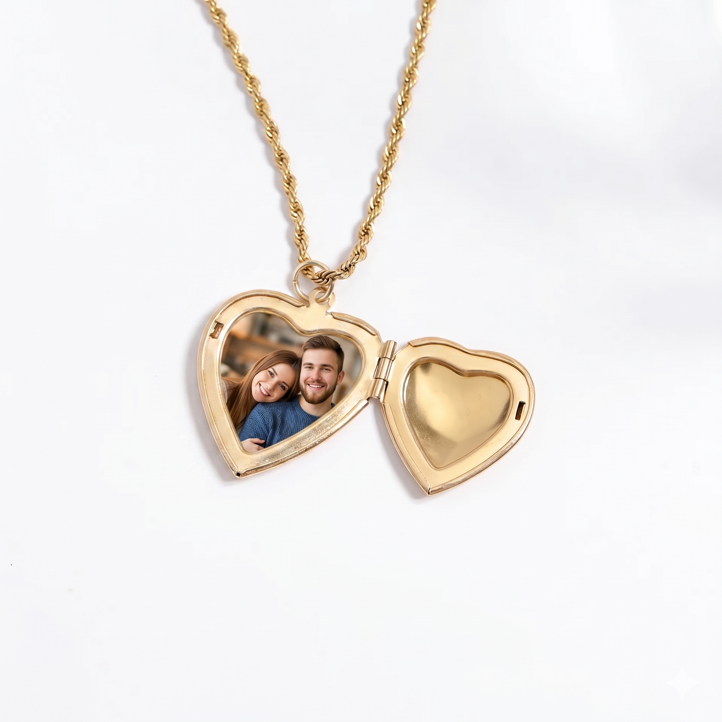 Engraved Heart Locket Necklace | Personalized Keepsake on Satellite Chain