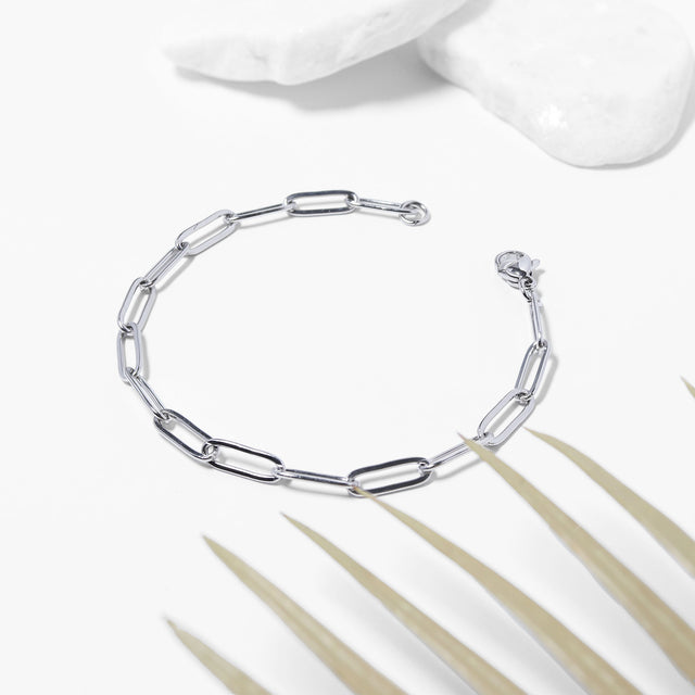 Paperclip Chain Bracelet - Stackable & Customizable | Peace & Petals