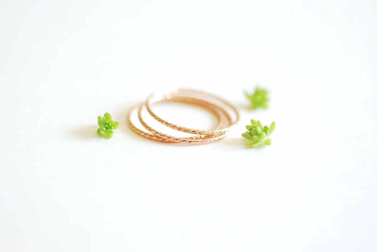 Sparkle Stacking Ring, 14k Gold Filled