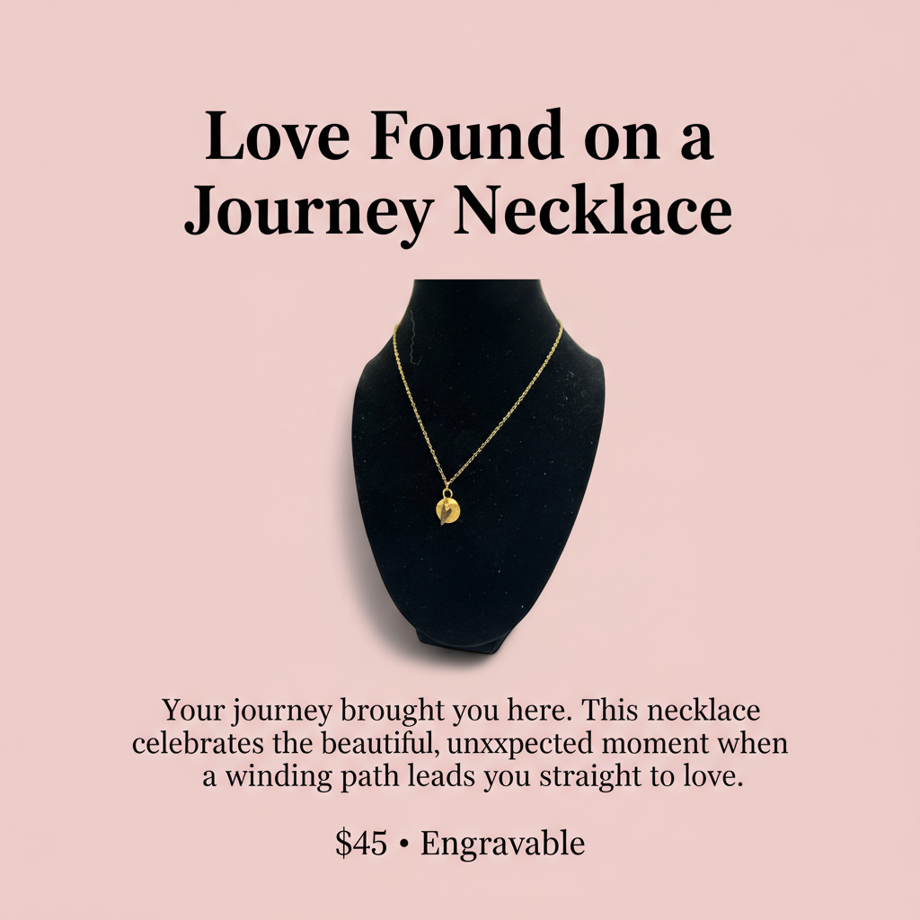 Love Found on a Journey Necklace Social Media Post