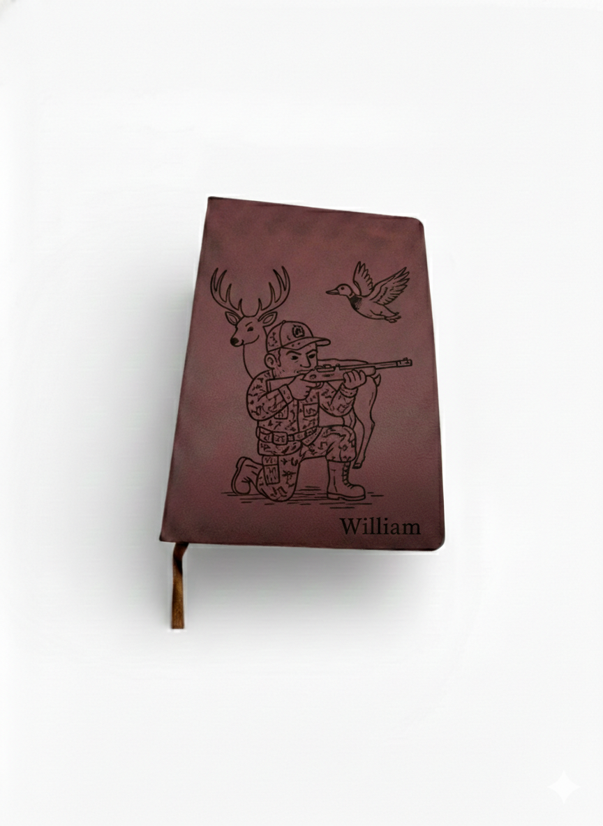 Men's Personalized Leather Journal - Custom Engraved | Peace & Petals