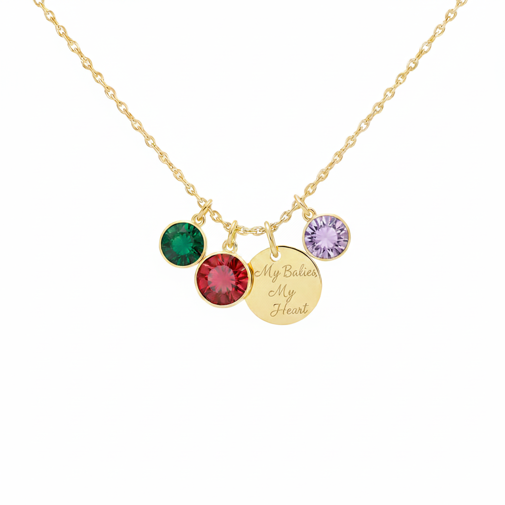 CZ Birthstone Charm | 18K Gold PVD | Add to Any Necklace, Bracelet or Keychain | Peace & Petals