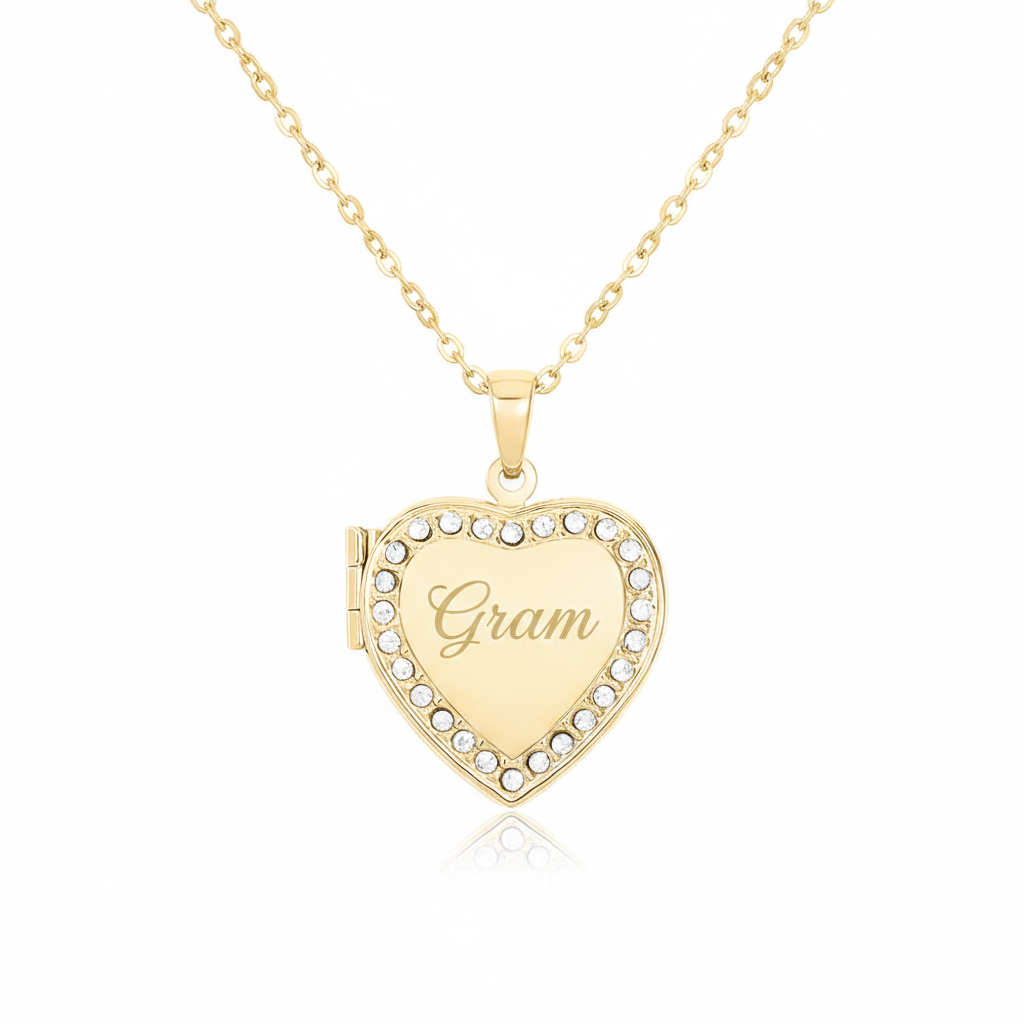 Personalized Engraved Locket Necklace | Peace & Petals