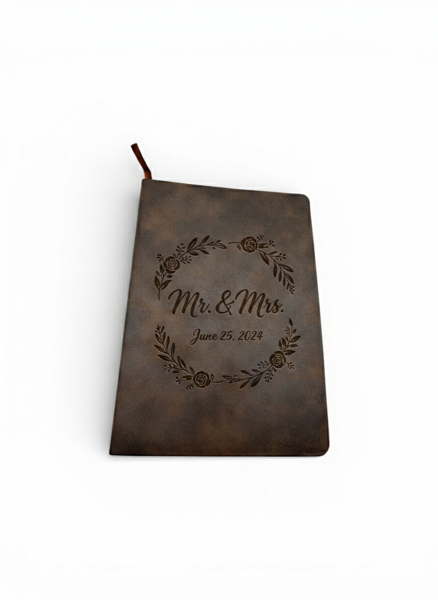 Personalized Genuine Leather Journal for the Newlyweds