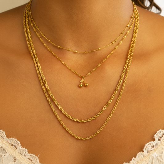 Layered Necklace - Delicate Multi-Strand Chain | Peace & Petals