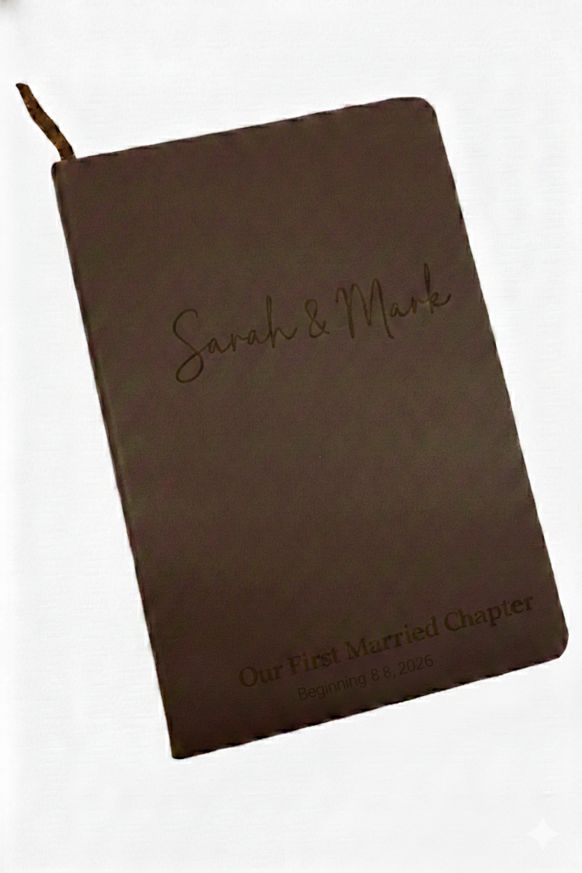 Personalized Genuine Leather Journal for the Newlyweds