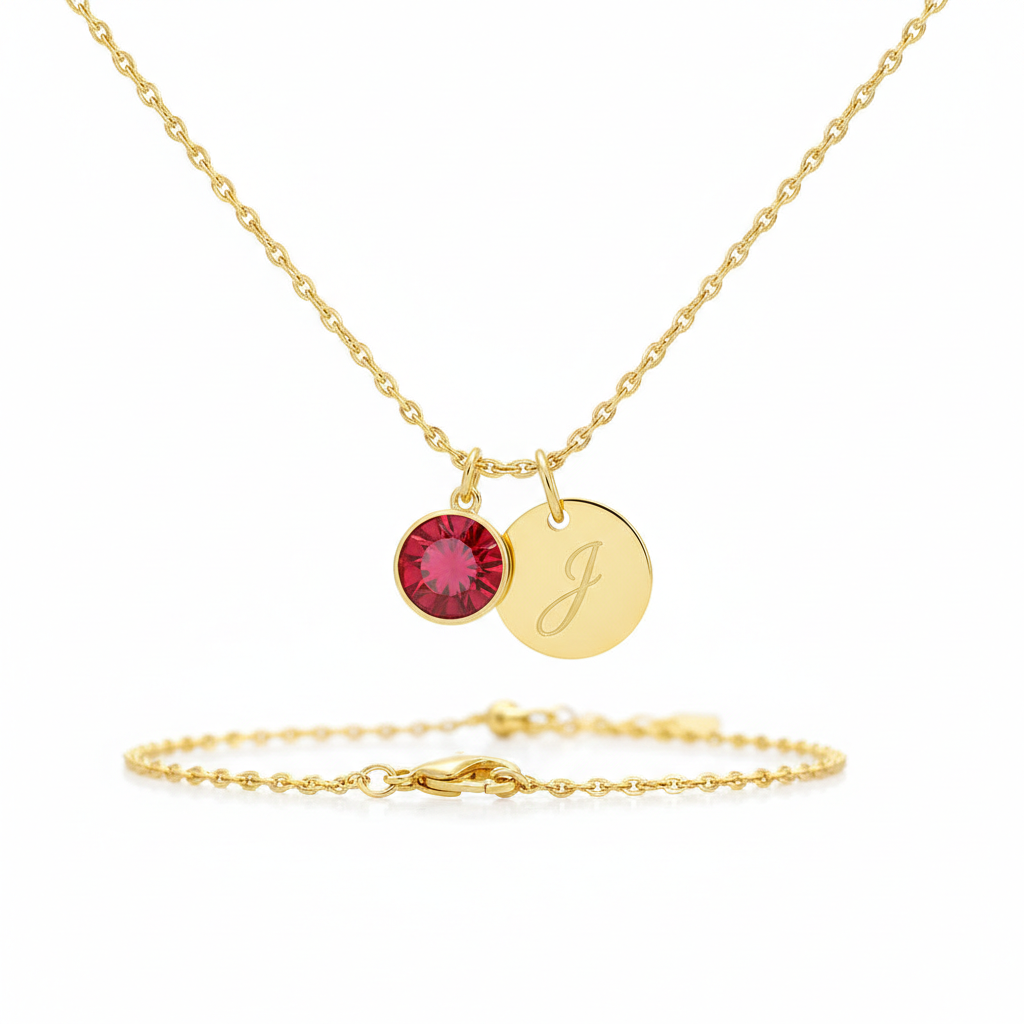 CZ Birthstone Charm | 18K Gold PVD | Add to Any Necklace, Bracelet or Keychain | Peace & Petals
