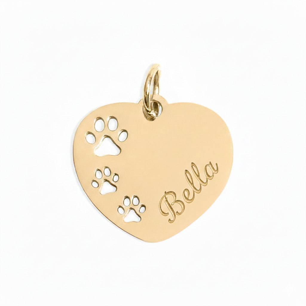 Pawprint Heart Charm | Peace & Petals