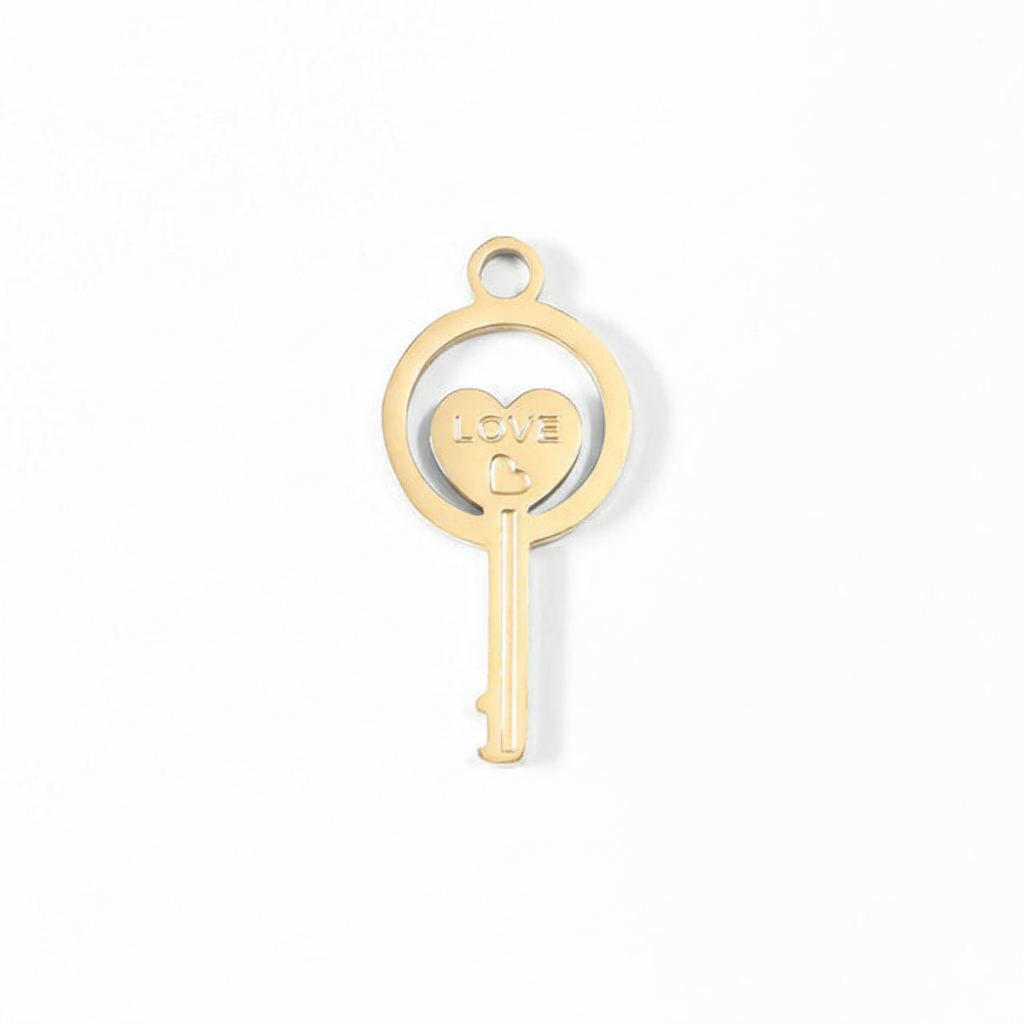 Circle Key Charm Pendant | Peace & Petals