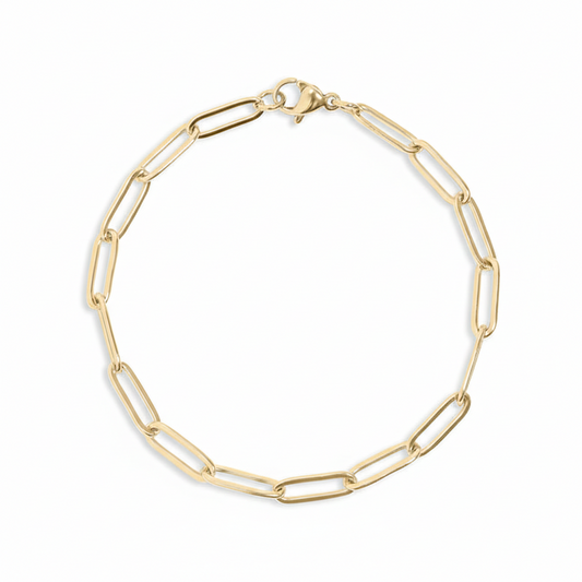 Paperclip Chain Bracelet - Stackable & Customizable | Peace & Petals