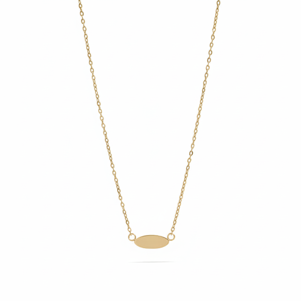 Oval Engravable Necklace | Peace & Petals