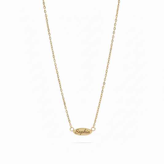 Oval Engravable Necklace | Peace & Petals