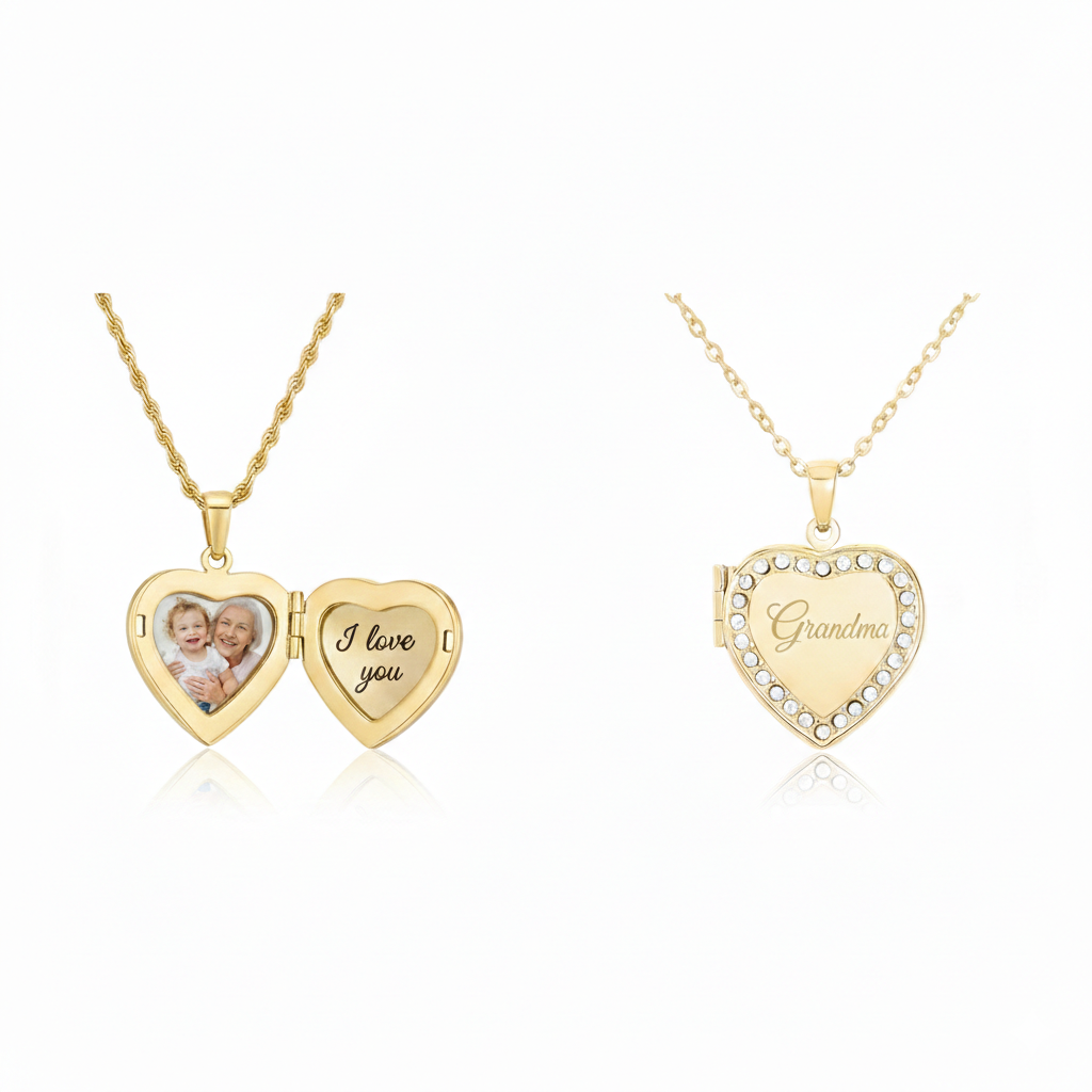 Personalized Engraved Locket Necklace | Peace & Petals