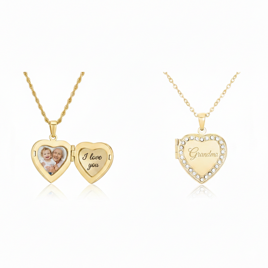 Personalized Engraved Locket Necklace | Peace & Petals