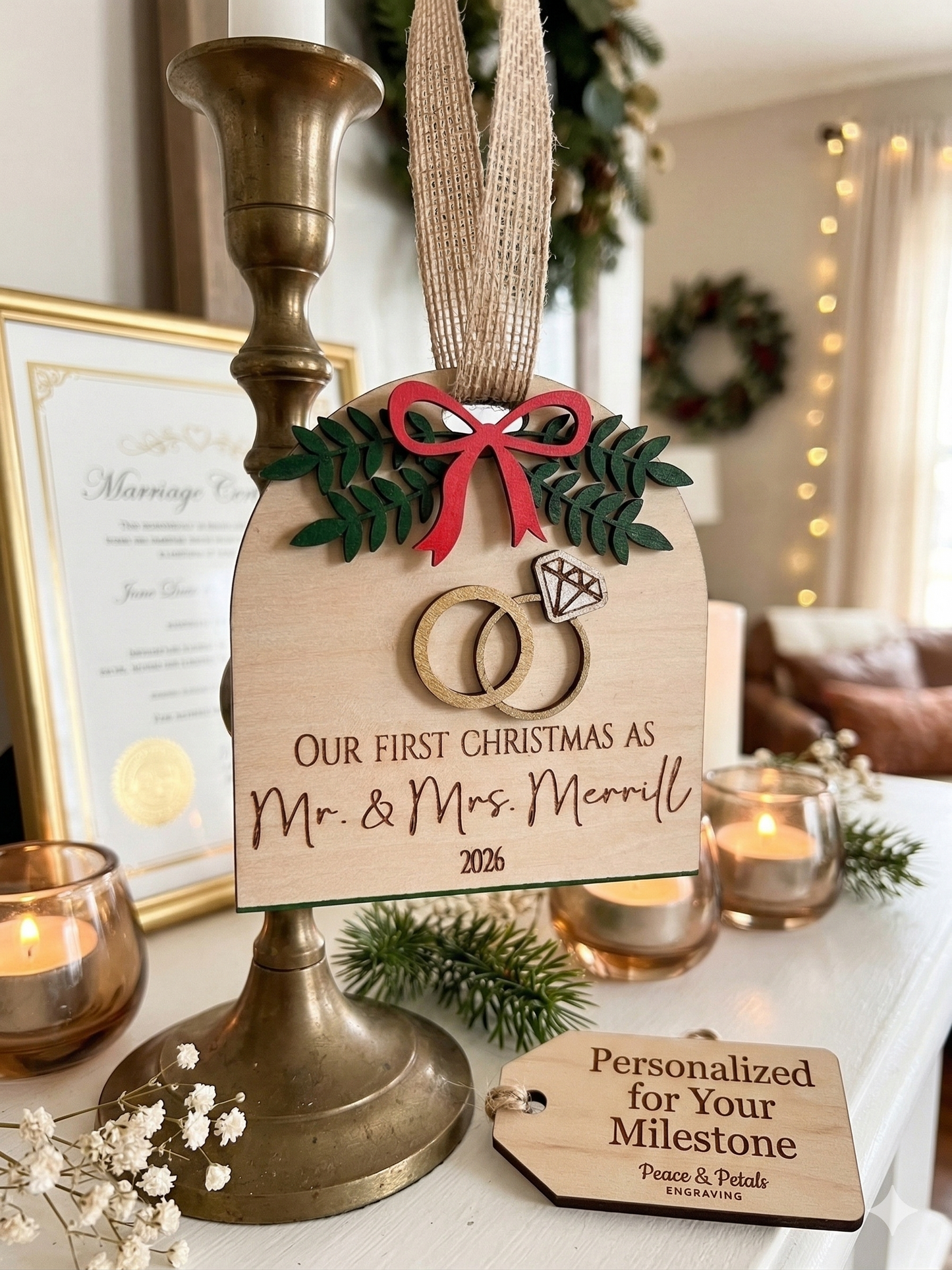 Personalized First Christmas as Mr. & Mrs. Ornament