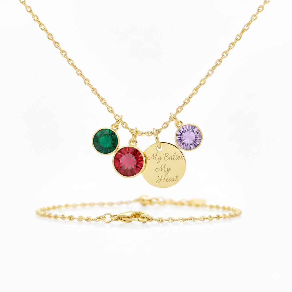CZ Birthstone Charm | 18K Gold PVD | Add to Any Necklace, Bracelet or Keychain | Peace & Petals