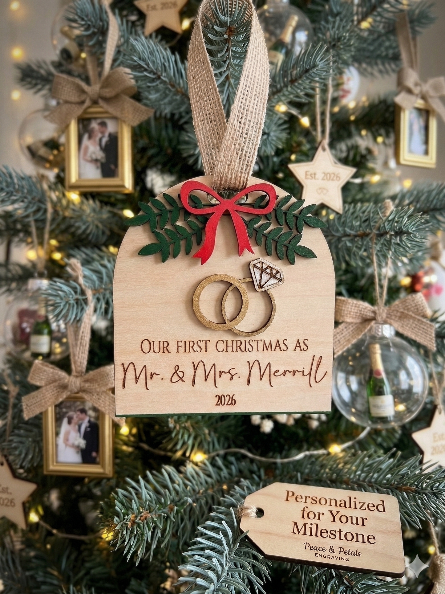 Personalized First Christmas as Mr. & Mrs. Ornament