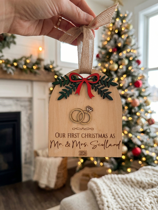 Personalized First Christmas as Mr. & Mrs. Ornament