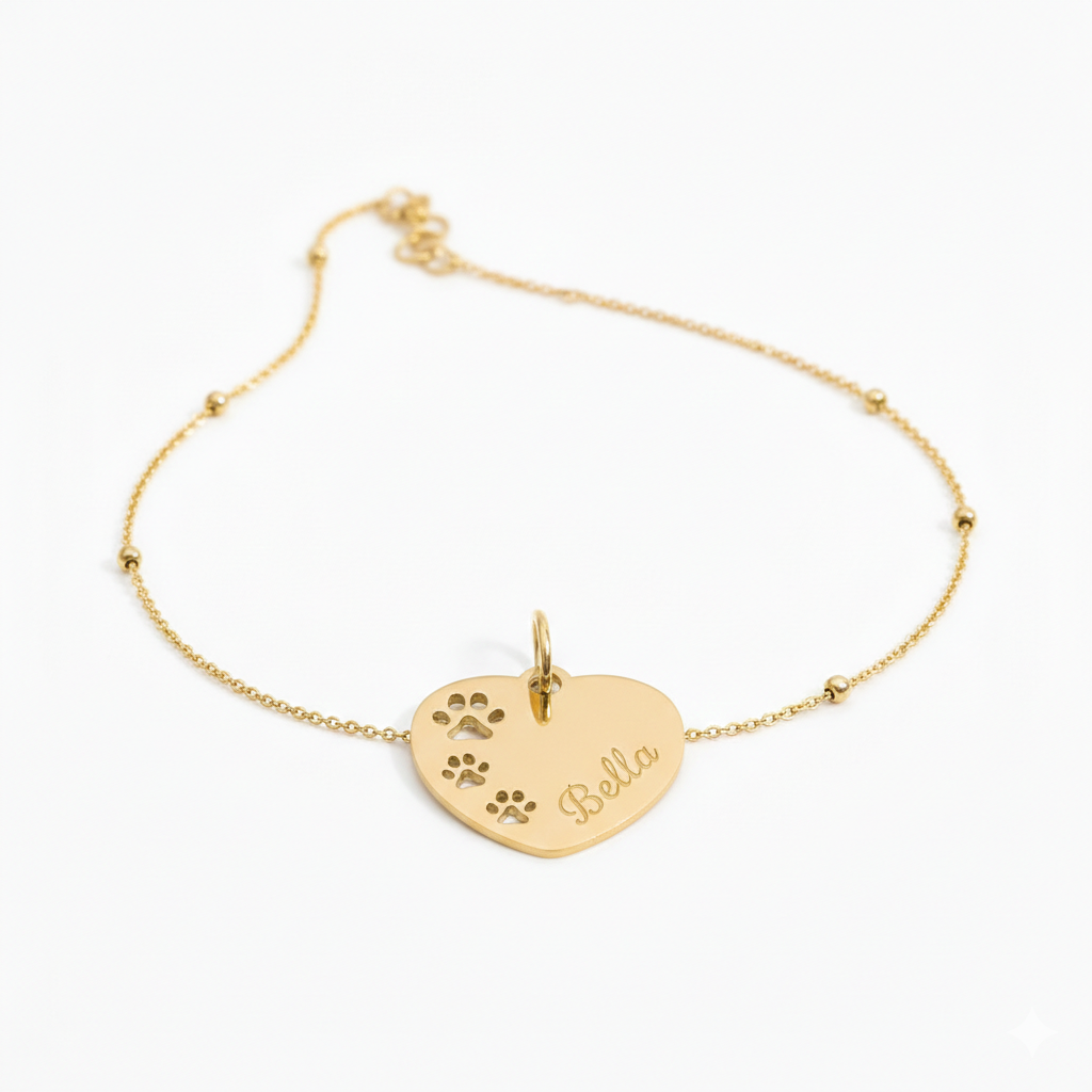 Pawprint Heart Charm | Peace & Petals