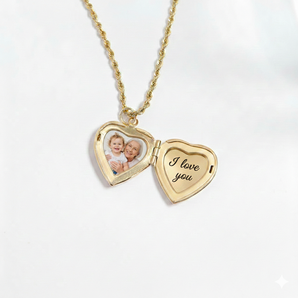 Personalized Engraved Locket Necklace | Peace & Petals