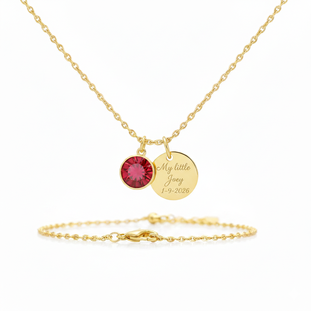 CZ Birthstone Charm | 18K Gold PVD | Add to Any Necklace, Bracelet or Keychain | Peace & Petals