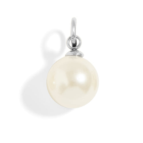 4mm Pearl Kiksa-Glass Charm | 18K Gold PVD or Silver Finish | Peace & Petals