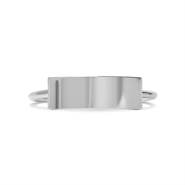 Engravable Curved Band Ring | Peace & Petals