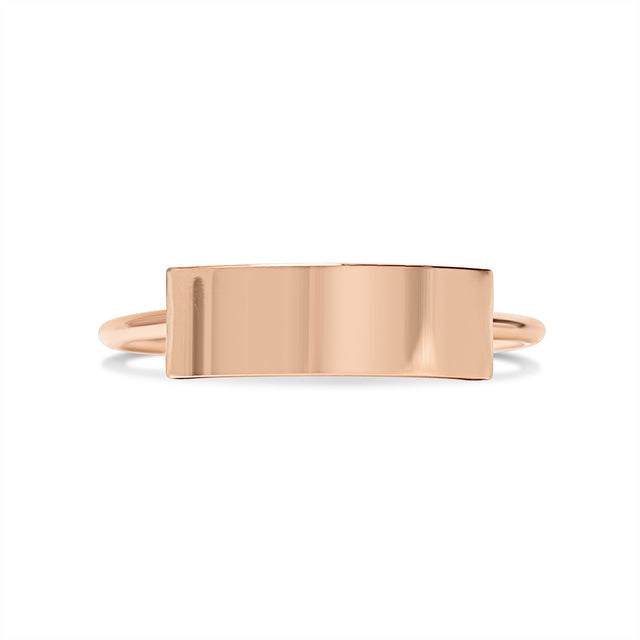 Engravable Curved Band Ring | Peace & Petals