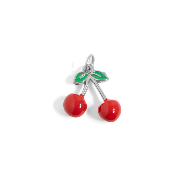 Red Cherry Charm | 18K Gold PVD or Silver Finish| | Peace & Petals