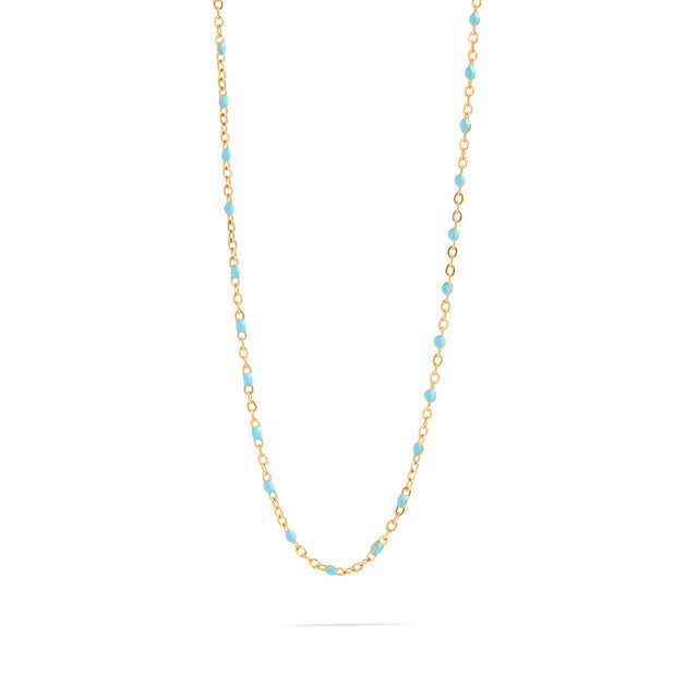 Beaded, Stackable Necklace - Turquoise or White Beads