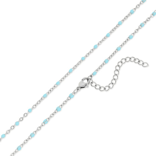 Beaded, Stackable Necklace - Turquoise or White Beads