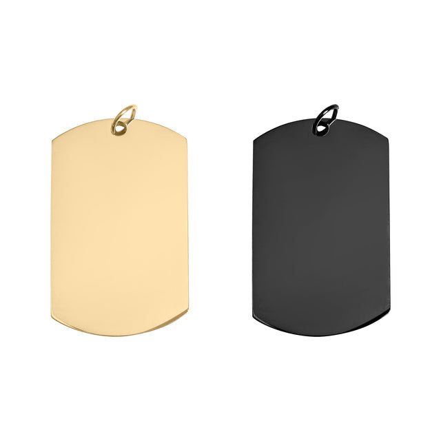 Medium Dog-Tag Necklace (Medium 2" x 1.18") - Custom Engraved Men's Pendant