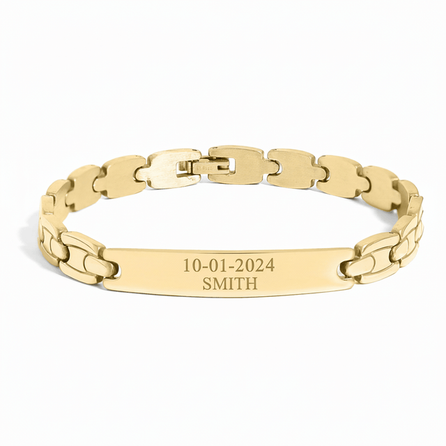 Personalized Men's Bar Bracelet - Engravable