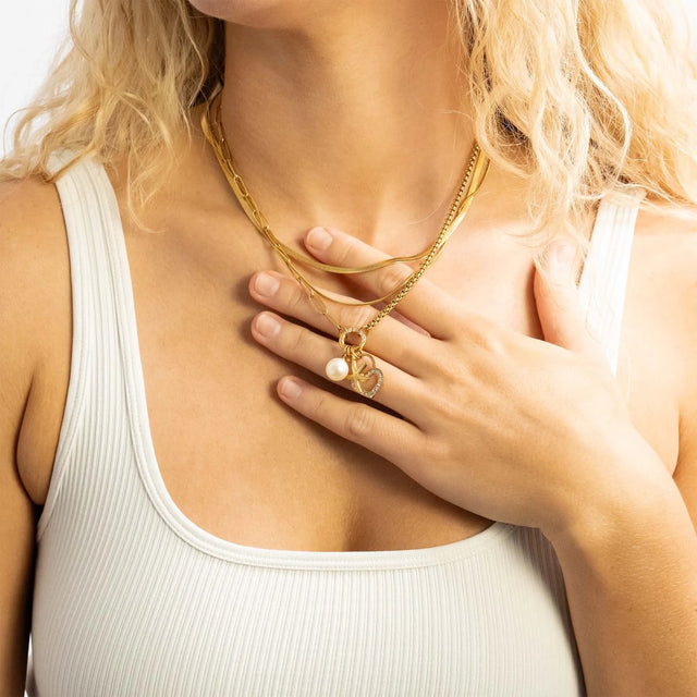 Herringbone Chain Stacking Necklace - 16"