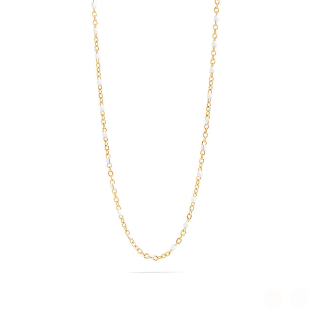 Beaded, Stackable Necklace - Turquoise or White Beads