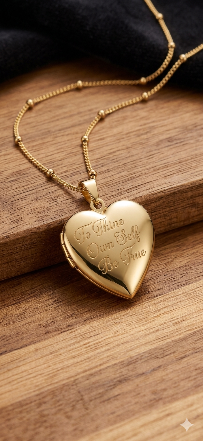 Engraved Heart Locket Necklace | Personalized Keepsake on Satellite Chain