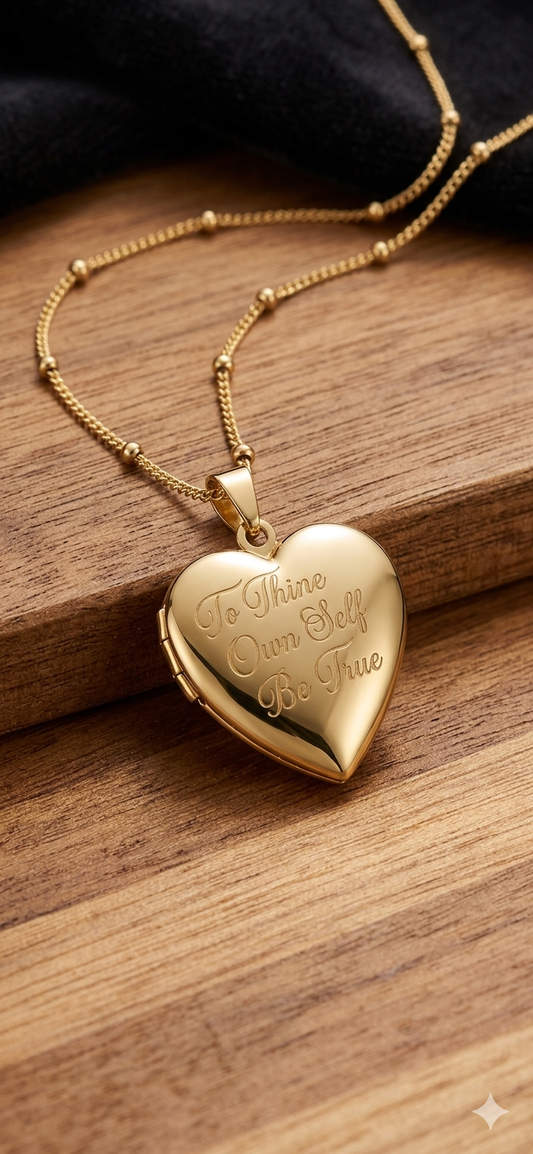 Engraved Heart Locket Necklace | Personalized Keepsake on Satellite Chain