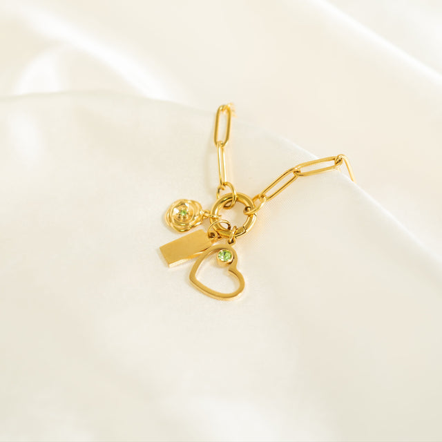 Engravable Minimalist Tag Charm | 18K Gold PVD, Silver, Rose Gold, Black | Peace & Petals