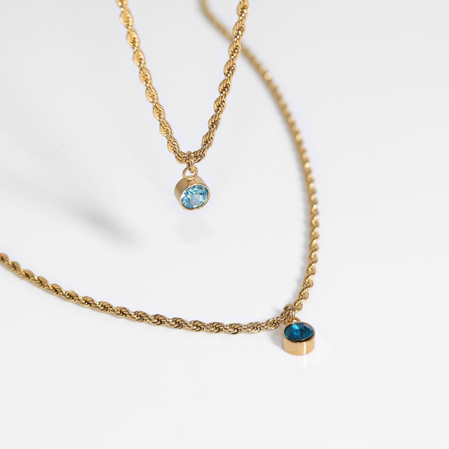 CZ Birthstone Charm | 18K Gold PVD | Add to Any Necklace, Bracelet or Keychain | Peace & Petals