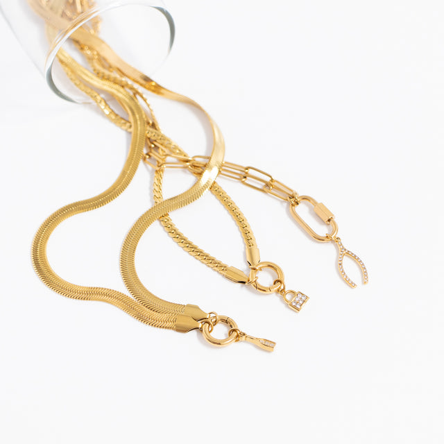 Sparkling CZ Padlock Charm | Premium Lock Charm | 18K Gold PVD or Silver Finish | Peace & Petals