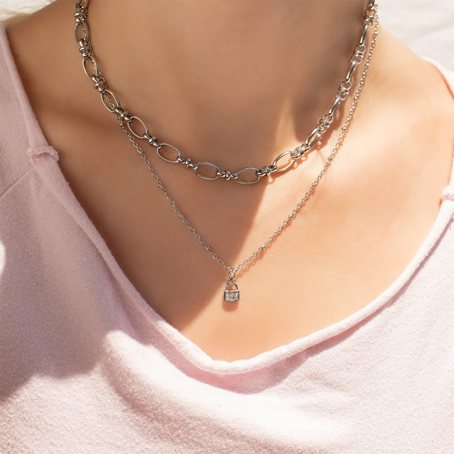 Sparkling CZ Padlock Charm | Premium Lock Charm | 18K Gold PVD or Silver Finish | Peace & Petals