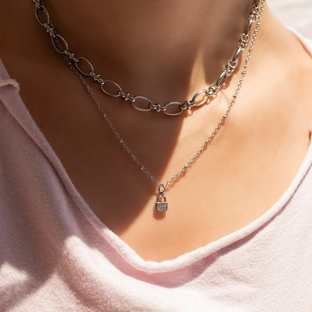 Sparkling CZ Padlock Charm | Premium Lock Charm | 18K Gold PVD or Silver Finish | Peace & Petals