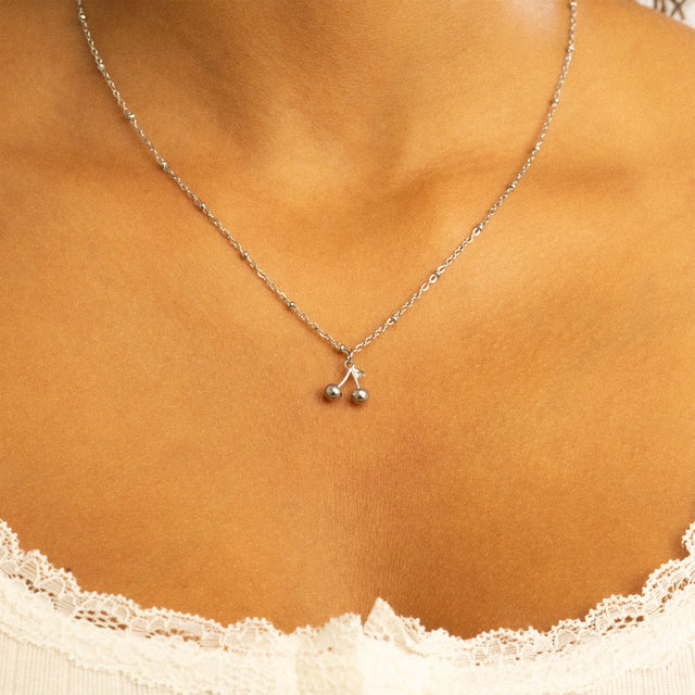 Silver or 18K Gold PVD Cherry Charm | 18K Gold PVD or Silver Finish | Peace & Petals