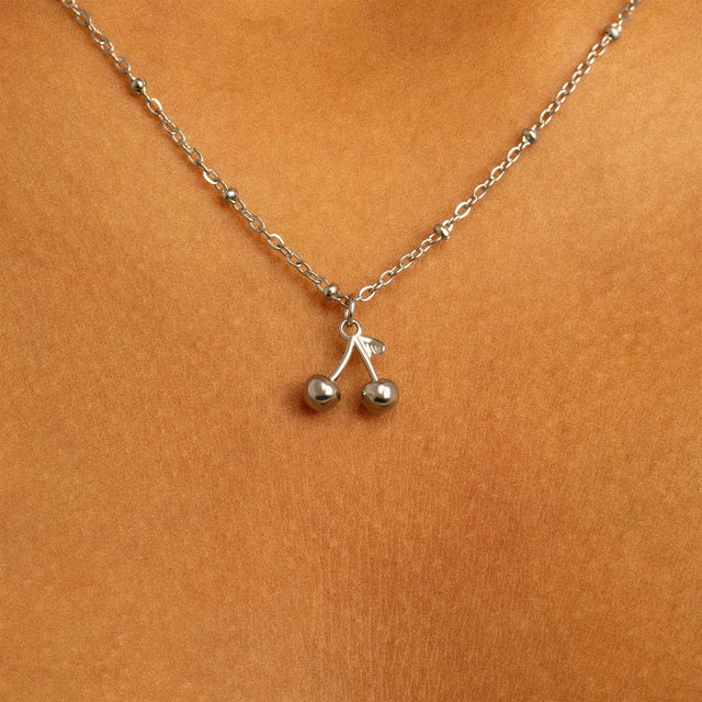 Silver or 18K Gold PVD Cherry Charm | 18K Gold PVD or Silver Finish | Peace & Petals