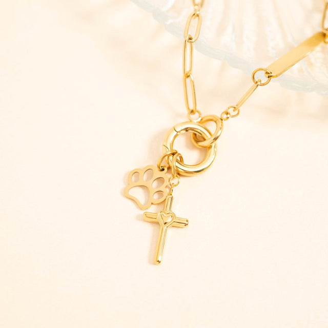 Cross Heart Charm - Faith Pendant | Peace & Petals