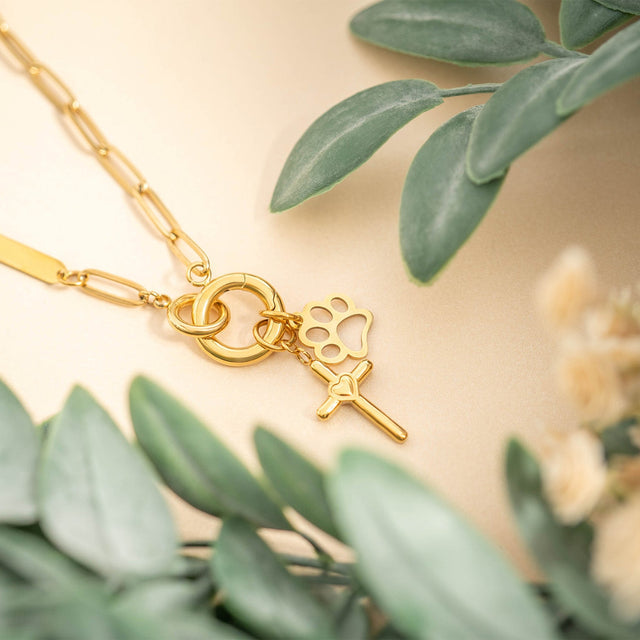 Cross Heart Charm - Faith Pendant | Peace & Petals