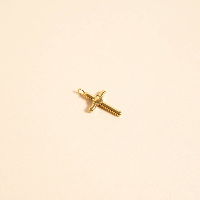Cross Heart Charm - Faith Pendant | Peace & Petals