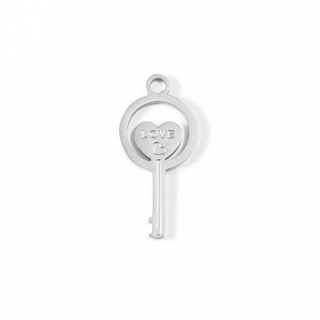 Circle Key Charm Pendant | Peace & Petals