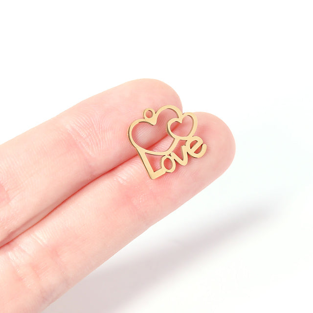 Double-Heart Charm - Interlocking Hearts Necklace | Peace & Petals